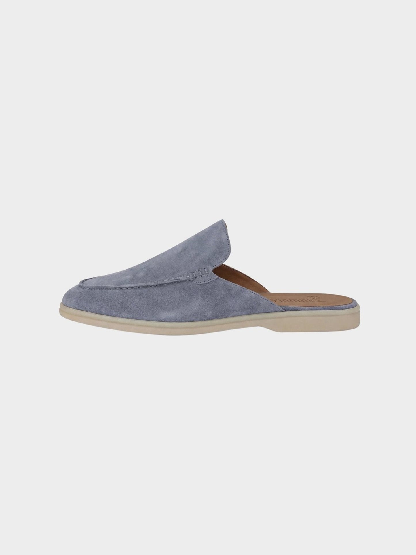 Comfortable Beige Suede Mules for Women with Closed Toe Slip On Casual Style