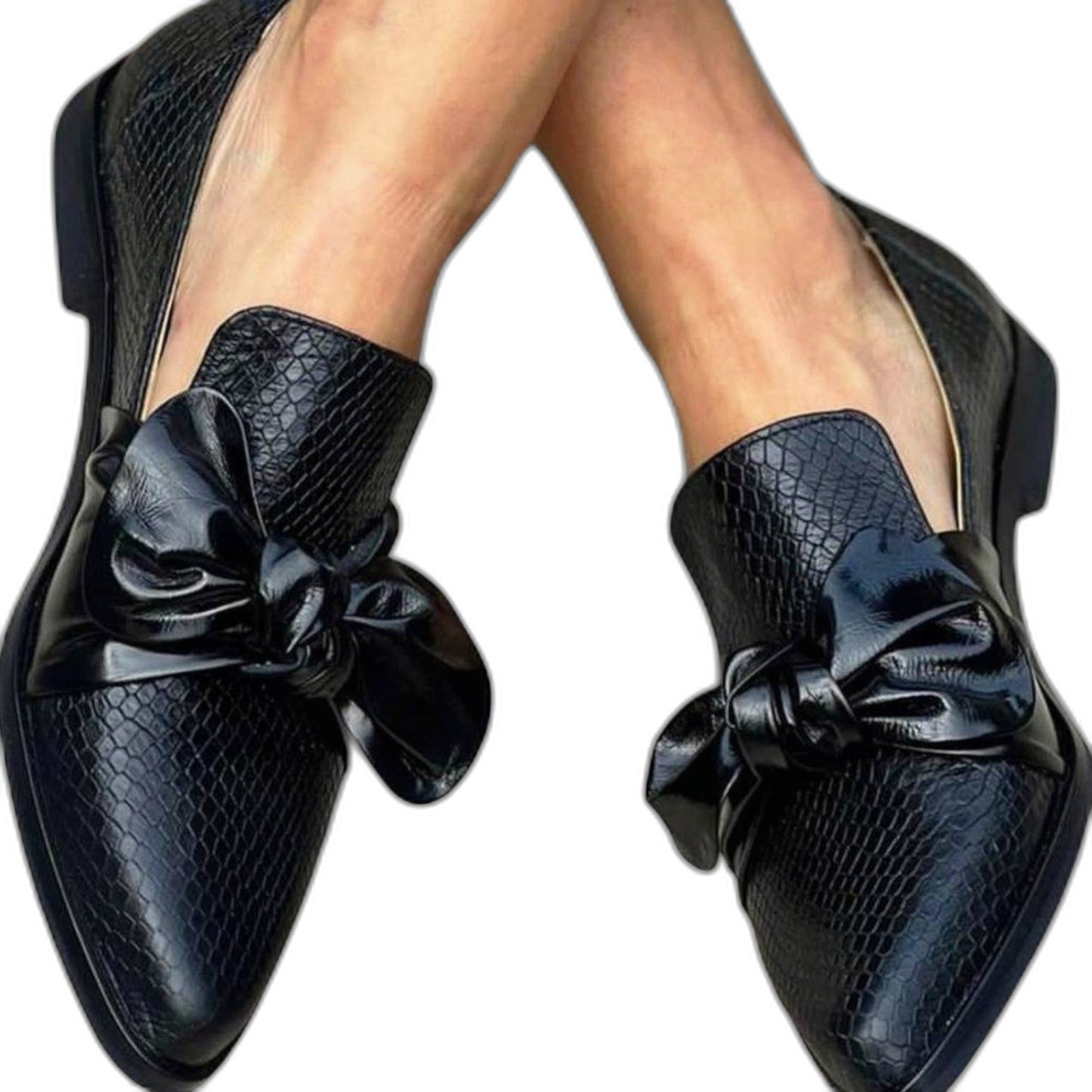Comfortable Black Leather Mules for Women with Pointed Toe Casual Style