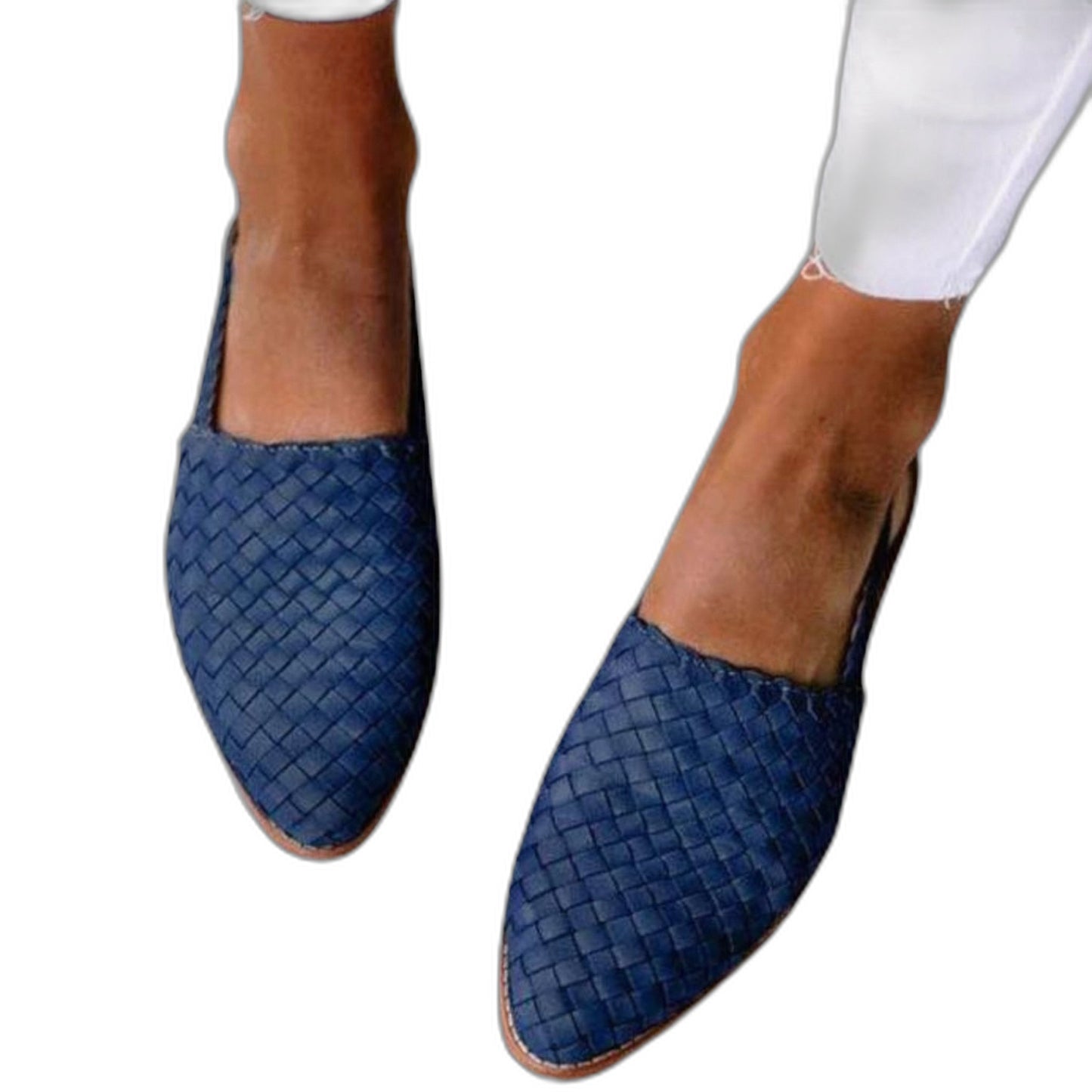 Comfortable Brown Leather Flats for Women with Slingback Closed Toe Casual Style