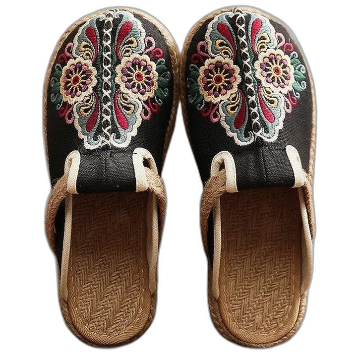 Comfortable Floral Mules for Women with Closed Toe Casual Style