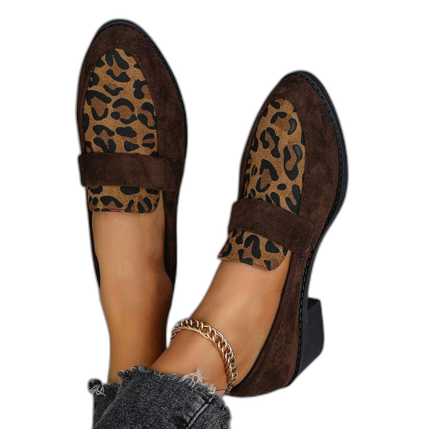 Comfortable Leopard Loafers for Women with Closed Toe Casual Style