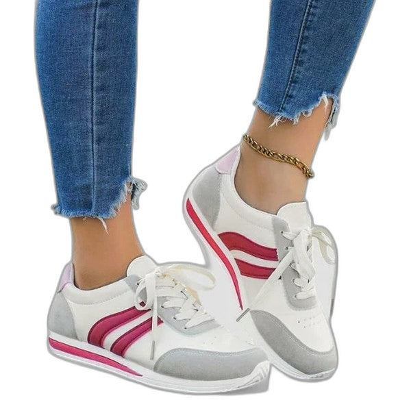 Comfortable Sneakers for Women with Closed Toe Lace Up Casual Style