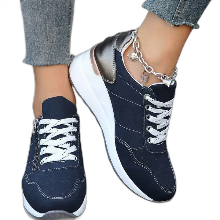 Comfortable Sneakers for Women with Closed Toe Lace Up Casual Style