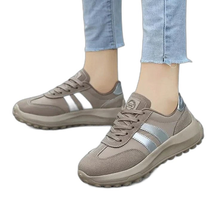 Comfortable Suede Sneakers for Women with Closed Toe Lace Up Casual Style