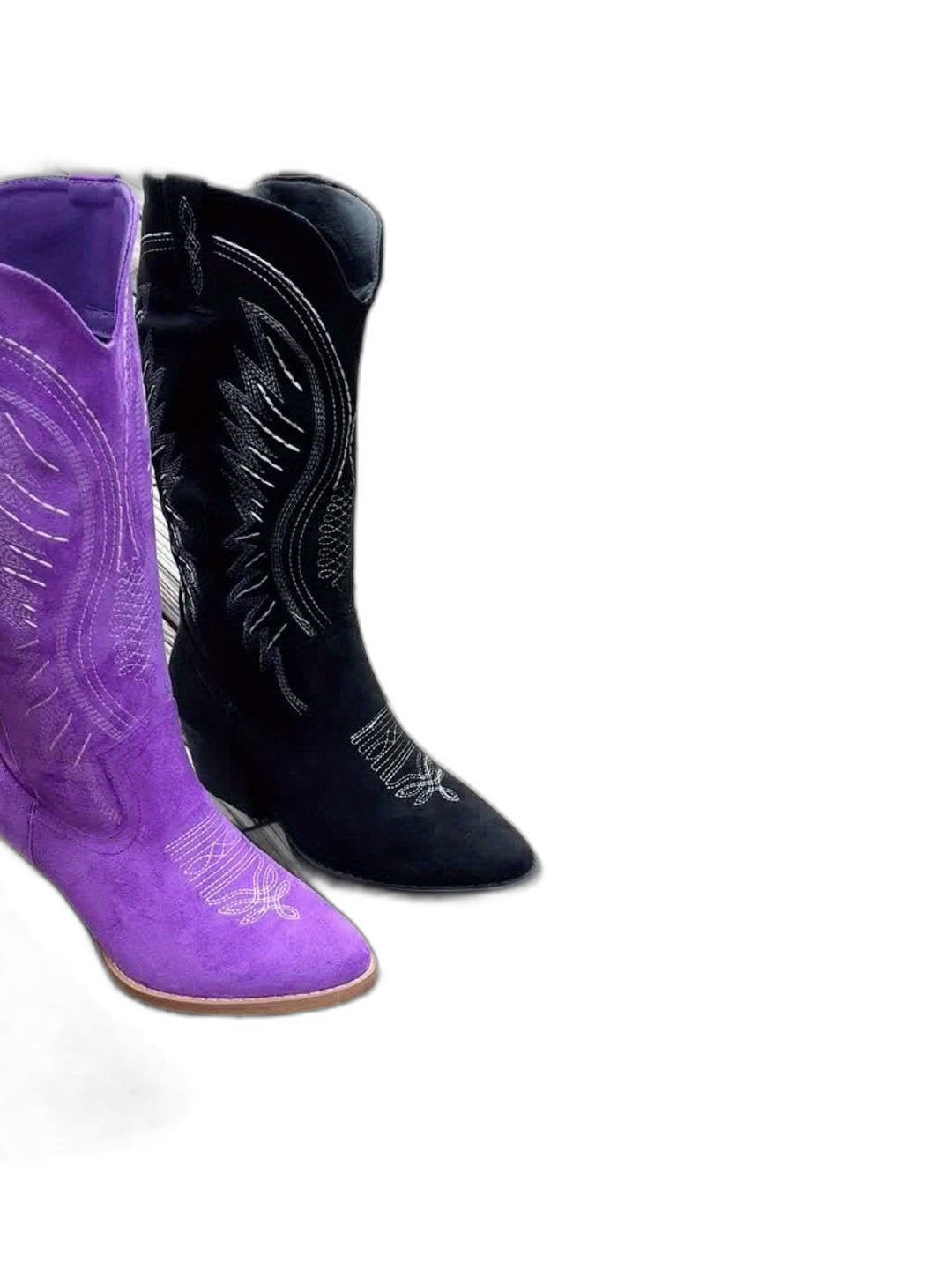 Comfortable Tan Suede Boots for Women with Block Heel Pointed Toe Casual Style