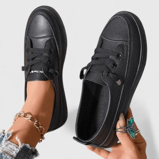 Comfortable White Sneakers for Women with Closed Toe Lace Up Casual Style