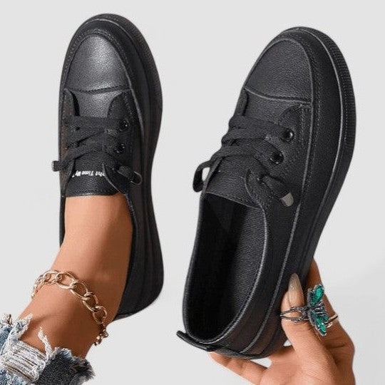 Comfortable White Sneakers for Women with Platform Lace Up Casual Style