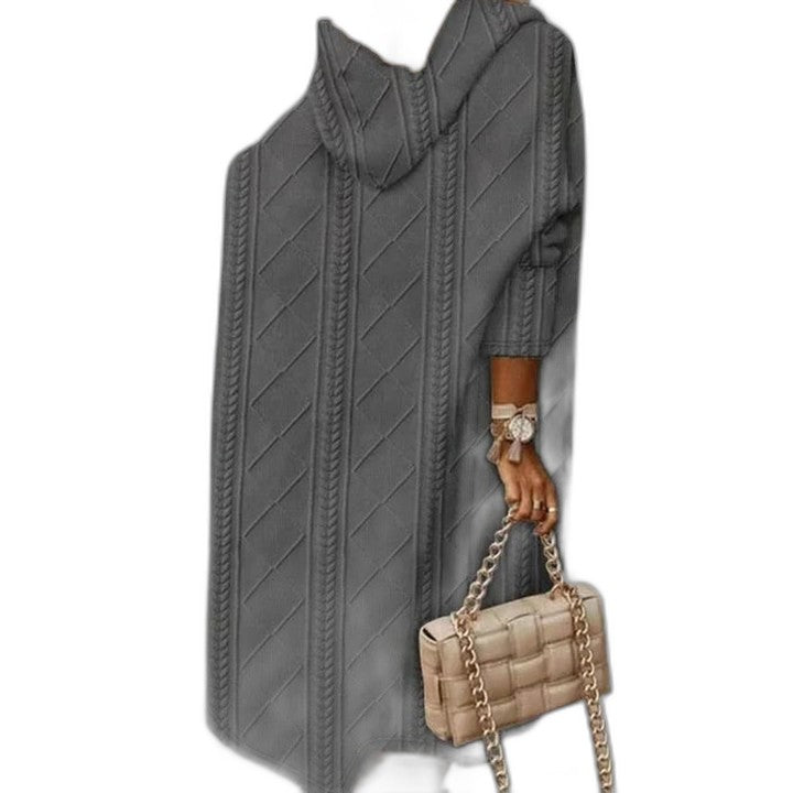 Effortless Beige Cable Knit Cardigan for Women with Long Sleeve Oversized Pockets Casual Style