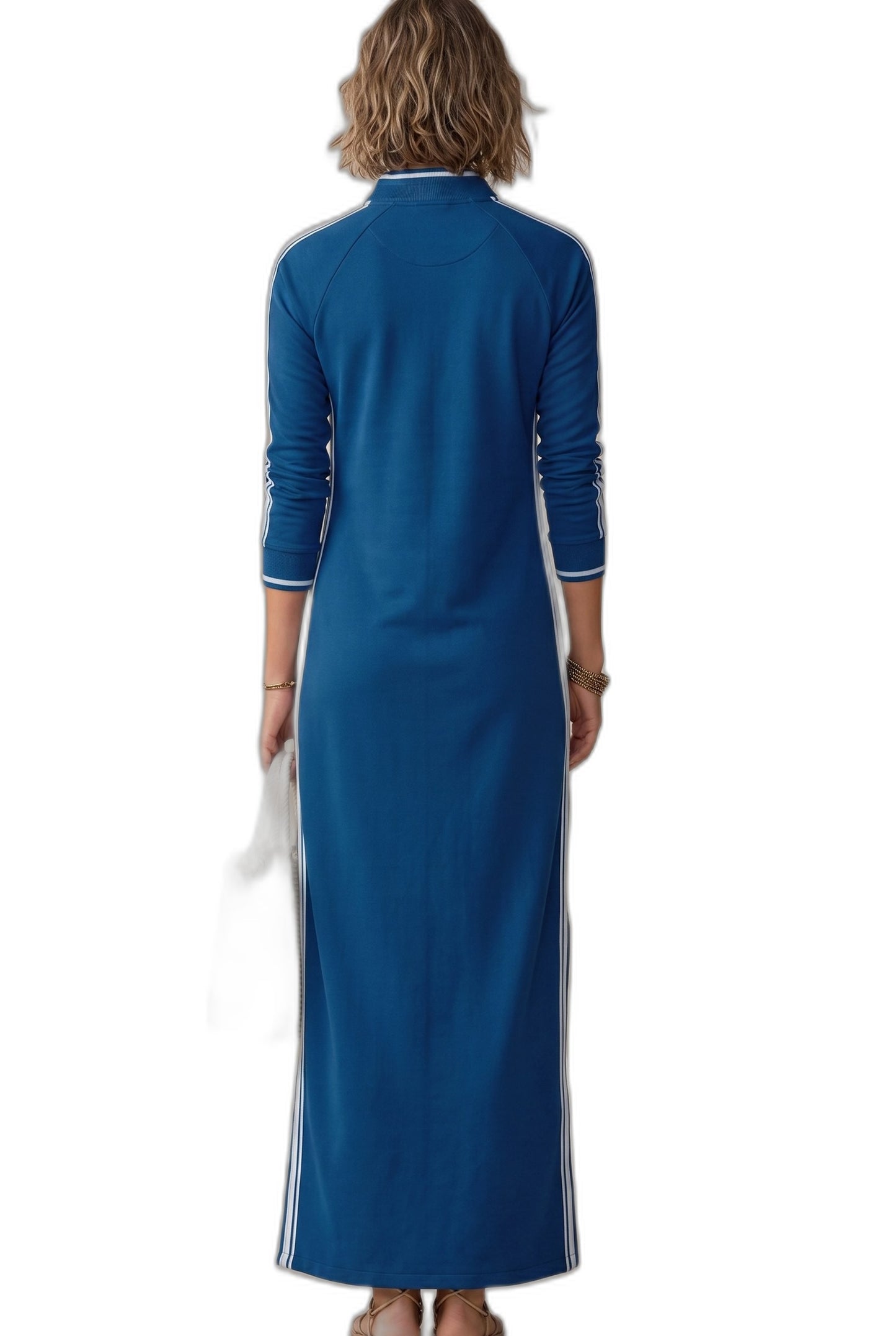 Effortless Black Knit Maxi Dress for Women with Collared Long Sleeve Button Front Straight Leg Casual Style