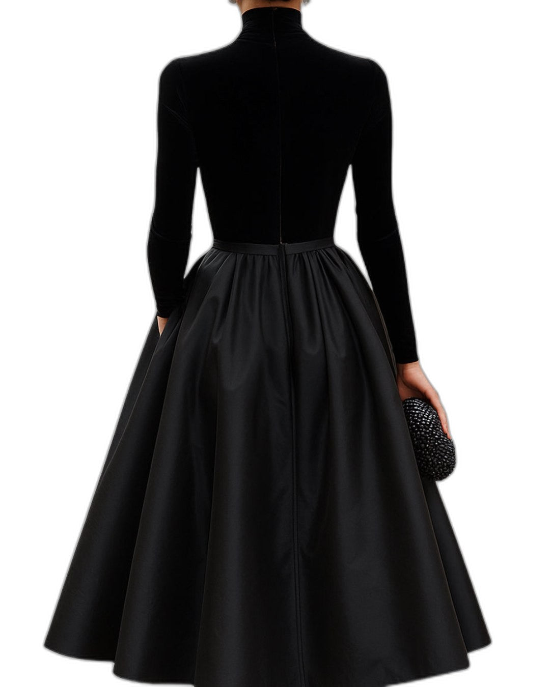Effortless Black Satin Sweater for Women with Turtleneck Long Sleeve Bodycon Casual Style