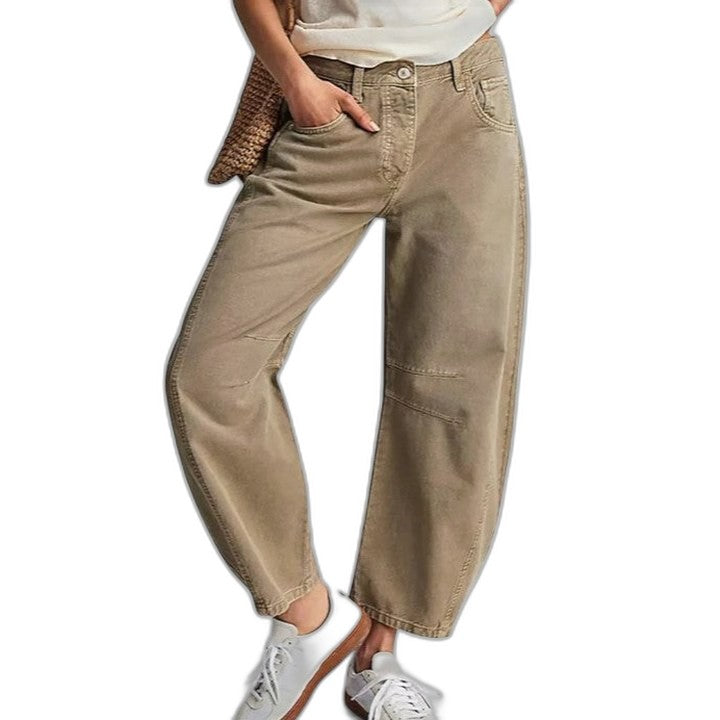 Effortless Blue Denim Jeans for Women with Wide Leg Casual Style