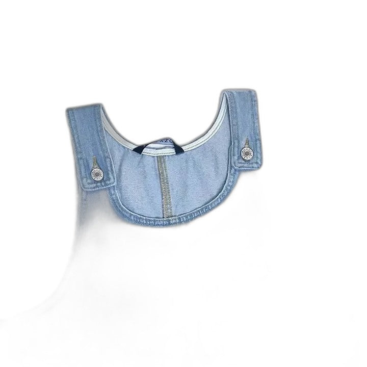 Effortless Blue Denim Midi Dress for Women with V Neck Sleeveless A Line Pockets Casual Style