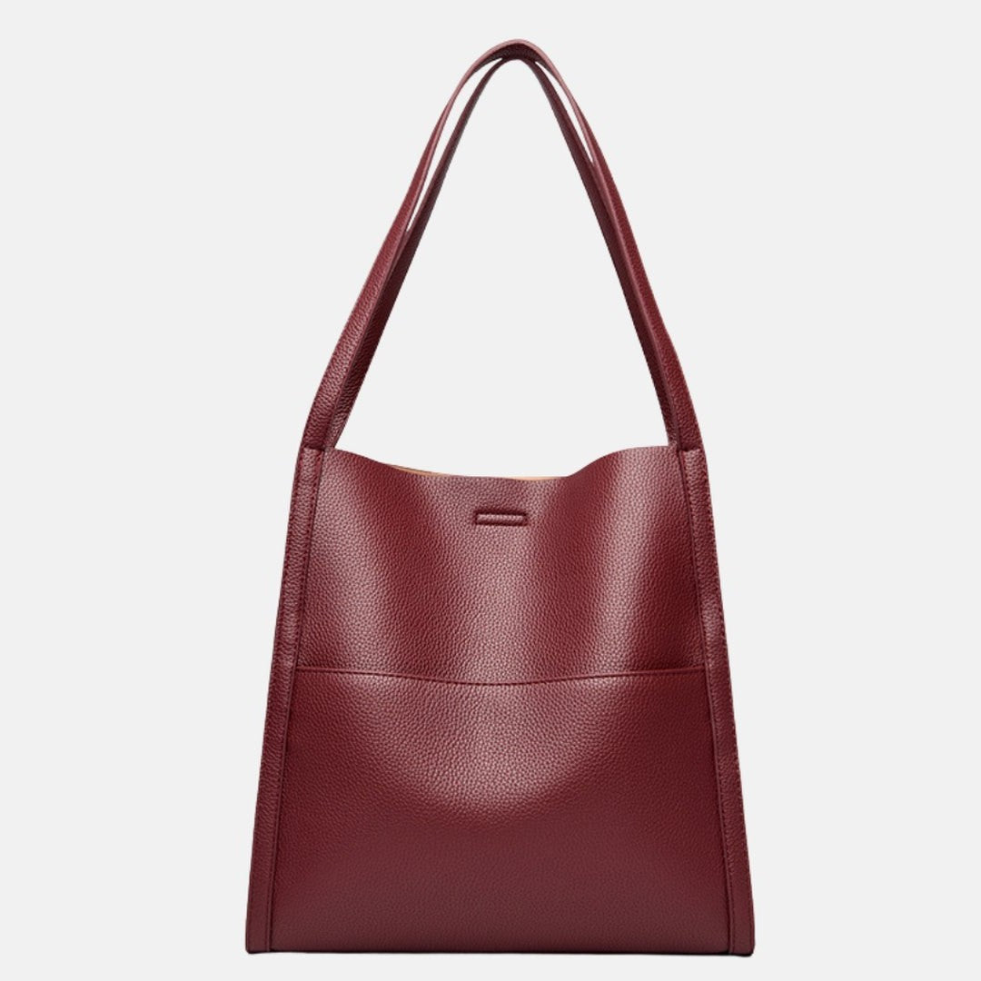 Effortless Brown Leather Tote Bag for Women with Casual Style