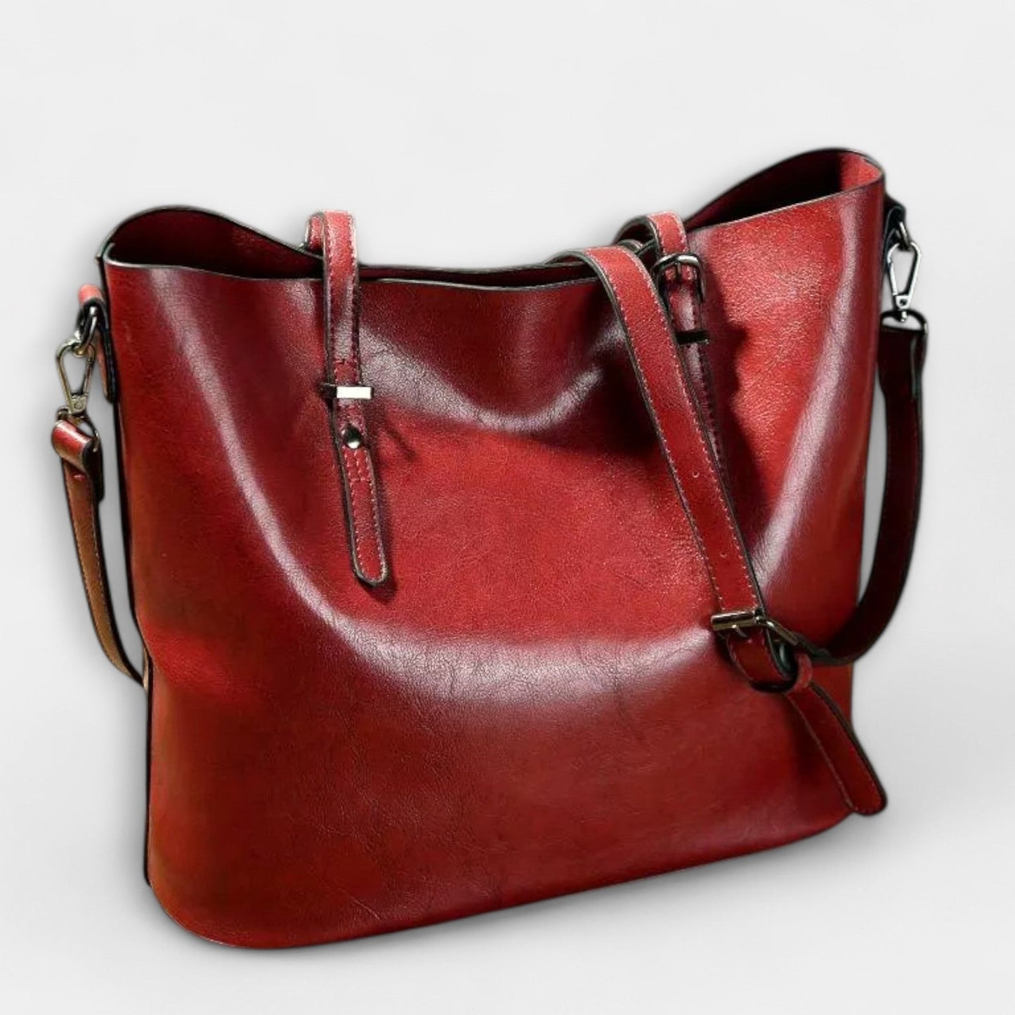 Effortless Brown Leather Tote Bag for Women with Shoulder Casual Style