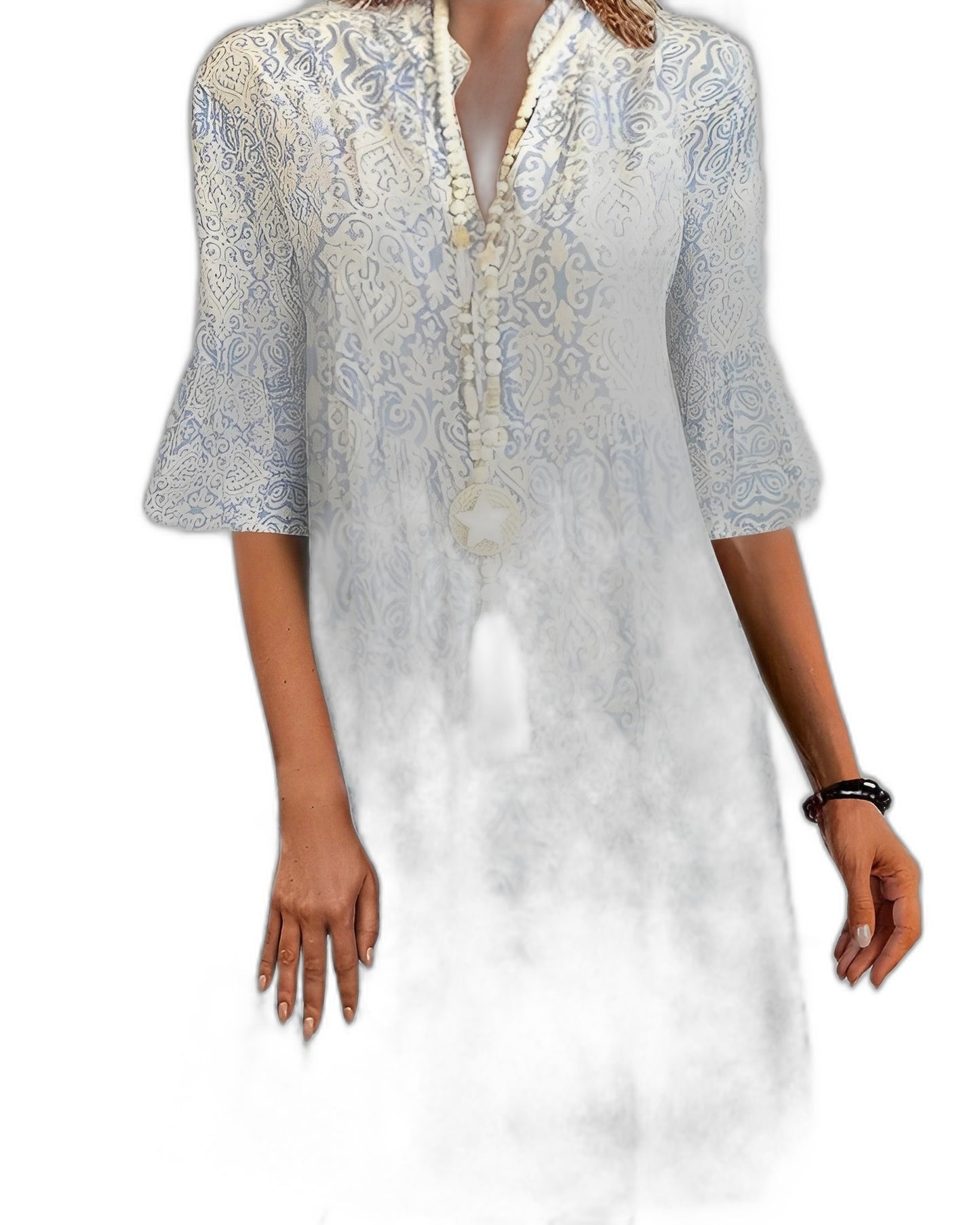 Effortless Floral Mini Dress for Women with Collared Elbow Sleeve Tiered Button Front Flowing Casual Style