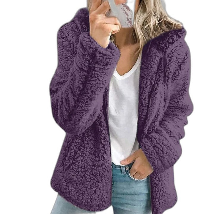 Effortless Navy Jacket for Women with Collared Long Sleeve Pockets Casual Style