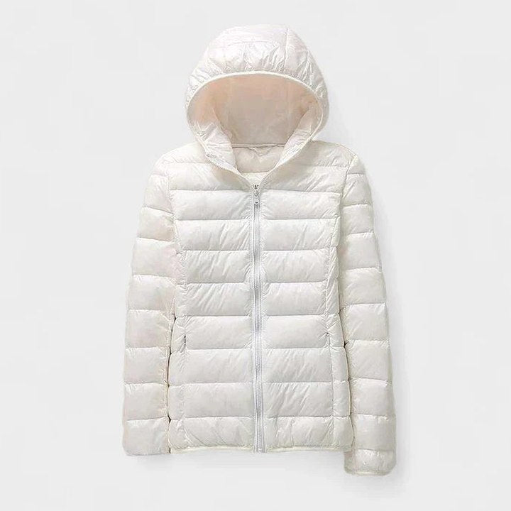 Effortless Puffer Jacket for Women with Long Sleeve Quilted Casual Style