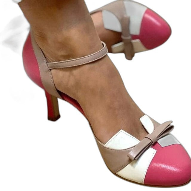 Elegant Heels for Women with Kitten Heel Ankle Strap Closed Toe Cocktail Style