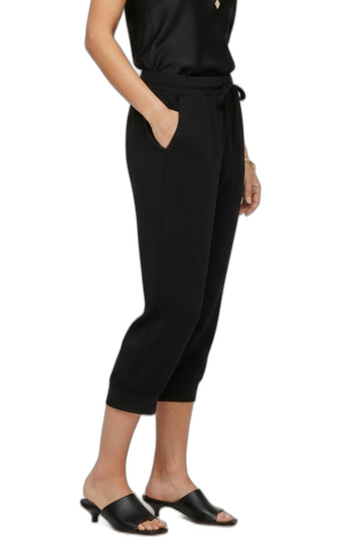 Stylish Black Pants for Women with High Waisted Drawstring Pockets Lounge Style