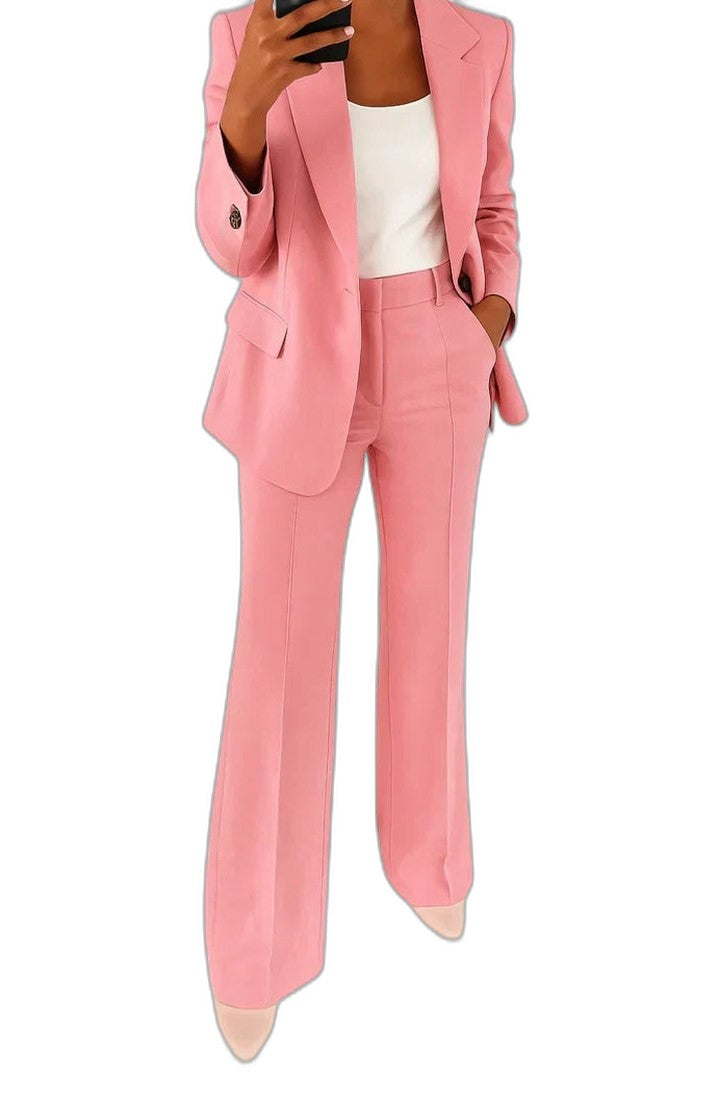 Stylish Black Two Piece Set for Women with Wide Leg Office Style