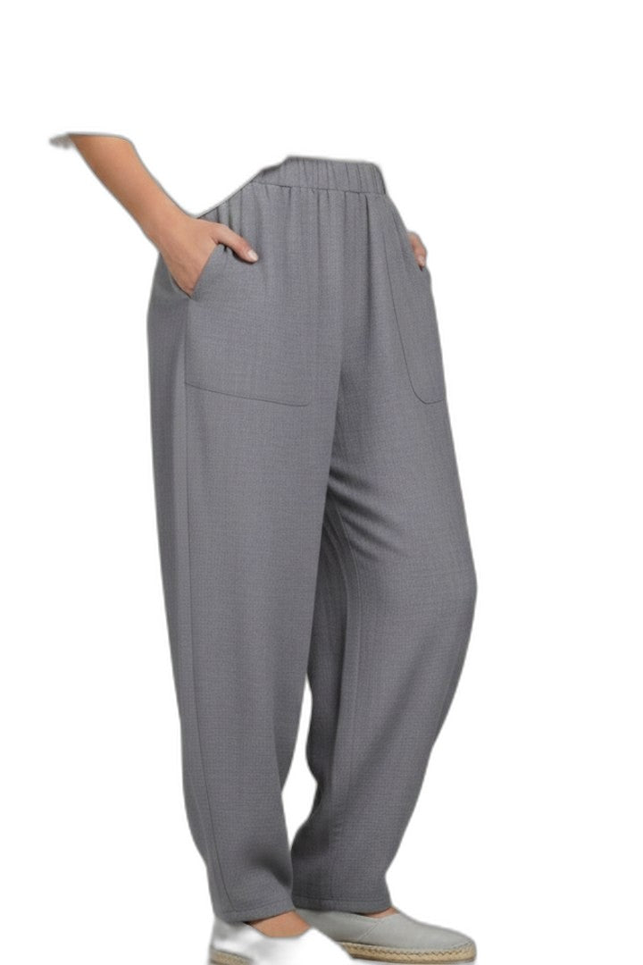 Stylish Grey Pants for Women with High Waisted Pockets Lounge Style