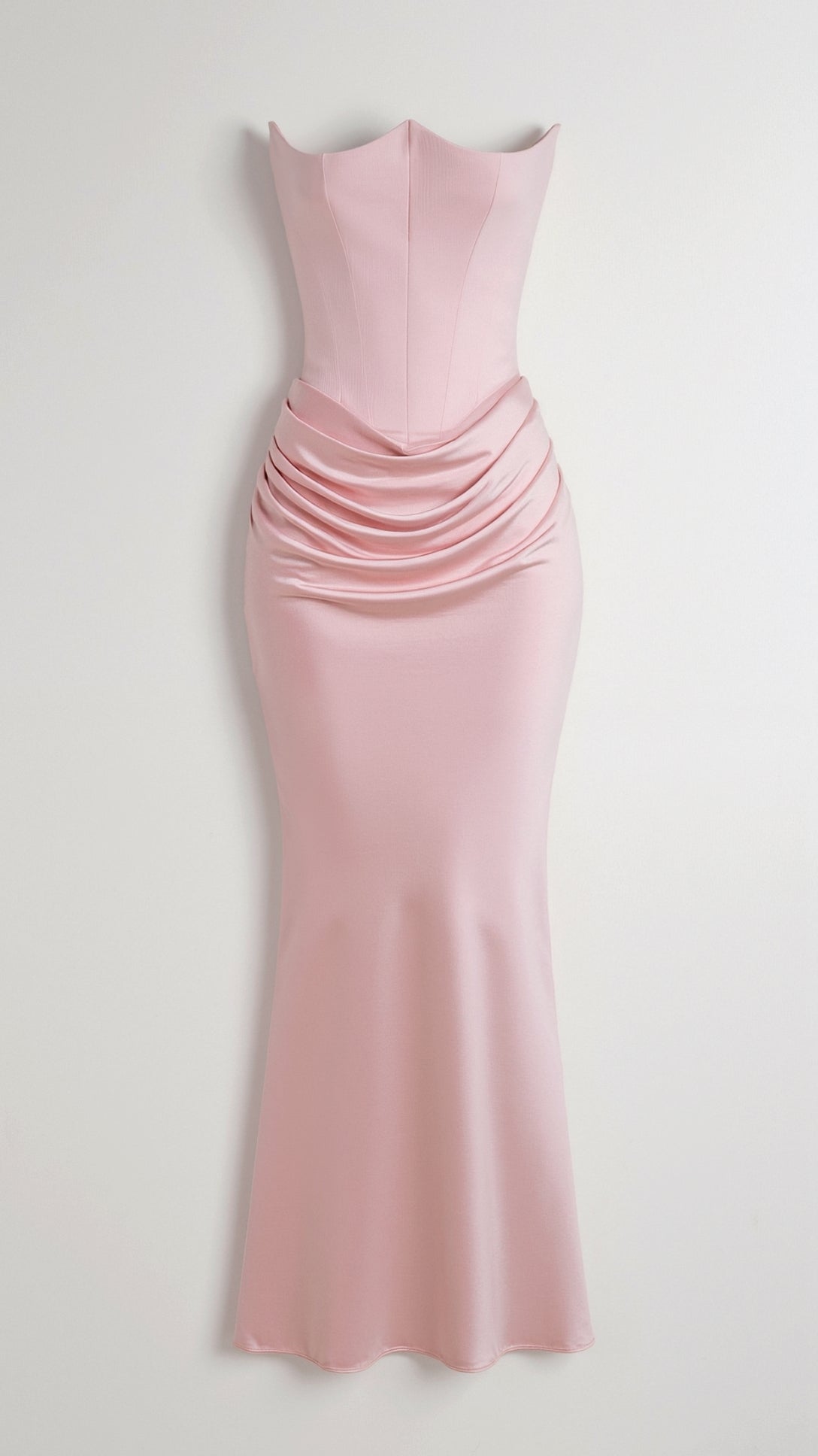 Elegant Velvet Maxi Dress for Women with Strapless Ruched Bodice Mermaid Hem Formal Wedding Guest Style