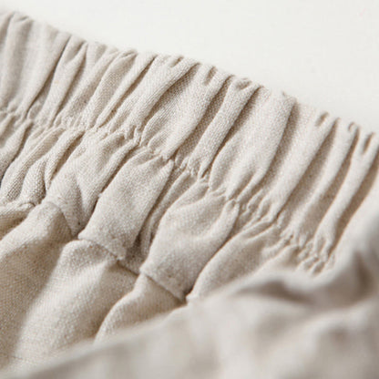Effortless Linen Wide Leg Pants for Women with High Waist Elastic Pleated Relaxed Style