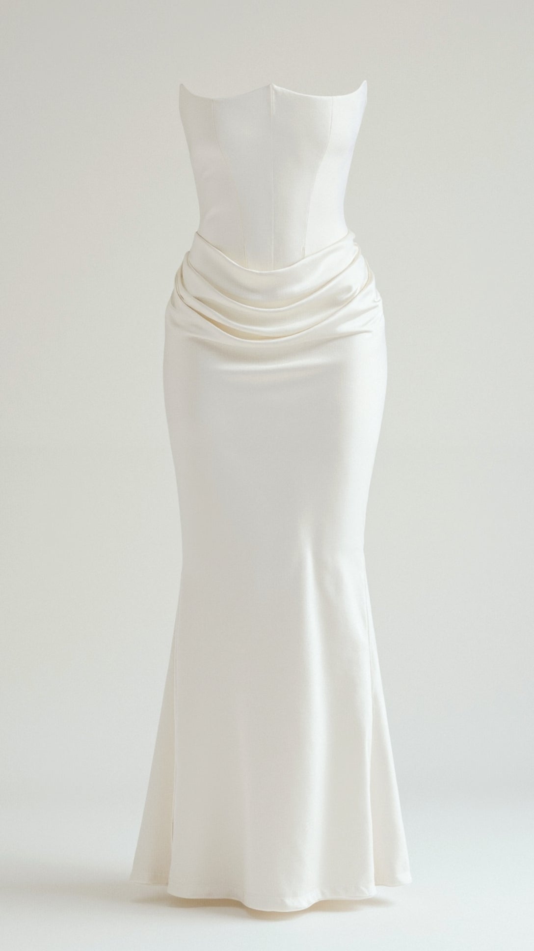 Elegant Velvet Maxi Dress for Women with Strapless Ruched Bodice Mermaid Hem Formal Wedding Guest Style