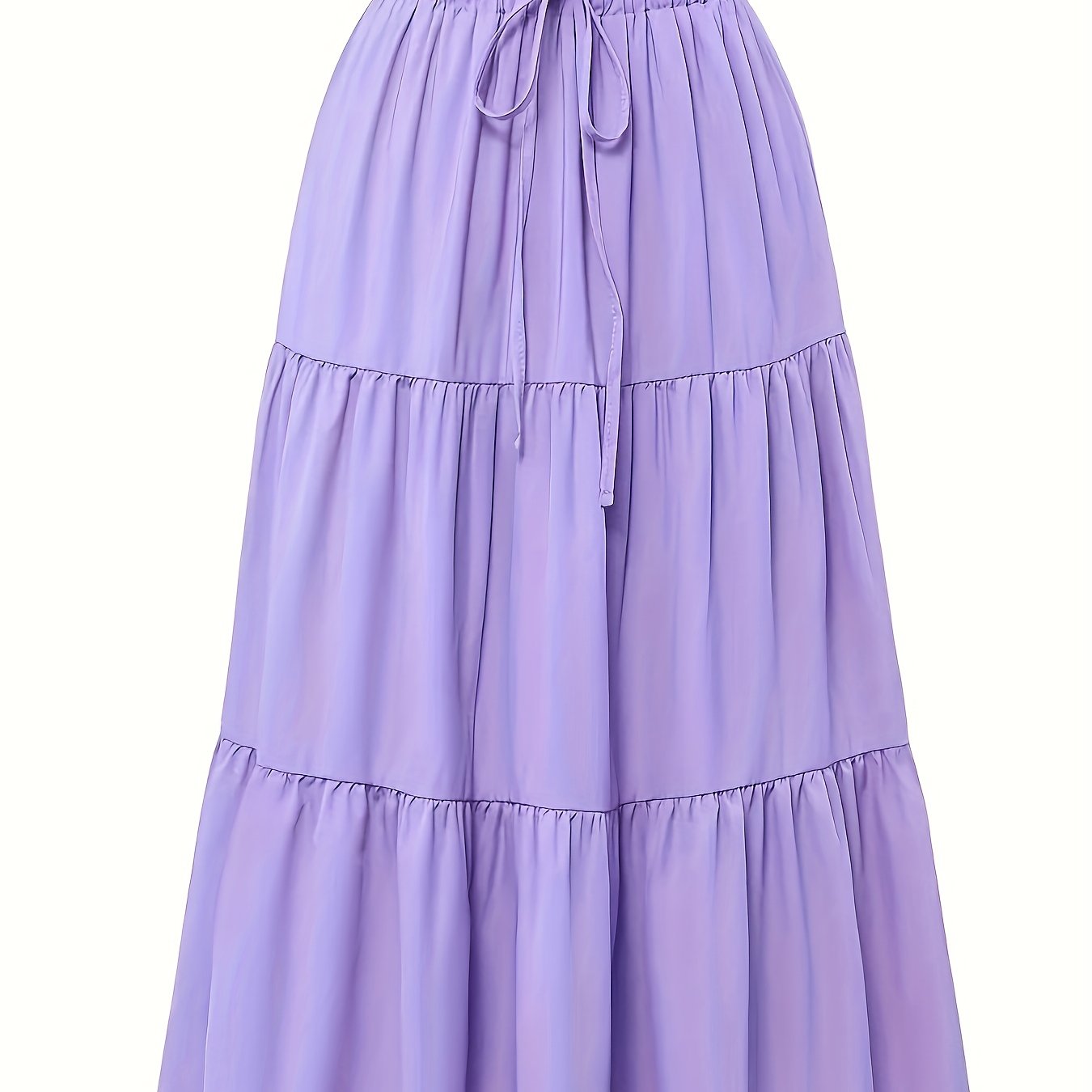 Effortless Tiered Maxi Skirt for Women with Paperbag Waist Drawstring Tie Flowing Style