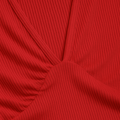 Elegant Ribbed Wide Leg Jumpsuit for Women with V Neck Sleeveless Ruched Waist Flowing Style