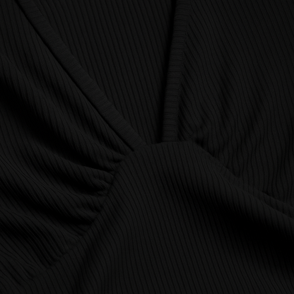 Elegant Ribbed Wide Leg Jumpsuit for Women with V Neck Sleeveless Ruched Waist Flowing Style