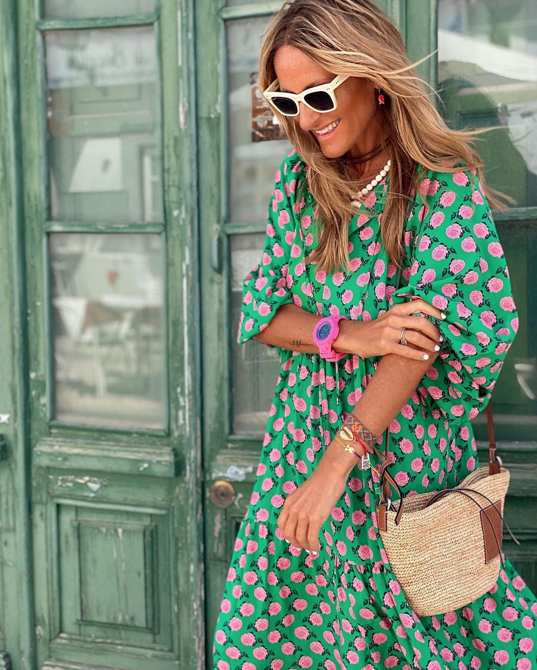 Effortless Floral Maxi Dress for Women with V Neck Bell Sleeve Tiered Flowing Bohemian Style