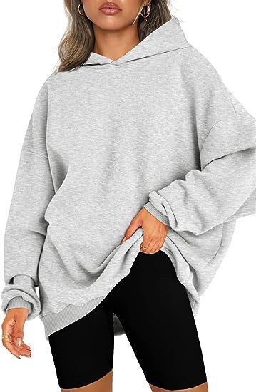 Effortless Fleece Oversized Hoodie for Women with Hooded Long Sleeve Drop Shoulder Casual Style
