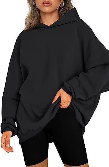 Effortless Fleece Oversized Hoodie for Women with Hooded Long Sleeve Drop Shoulder Casual Style