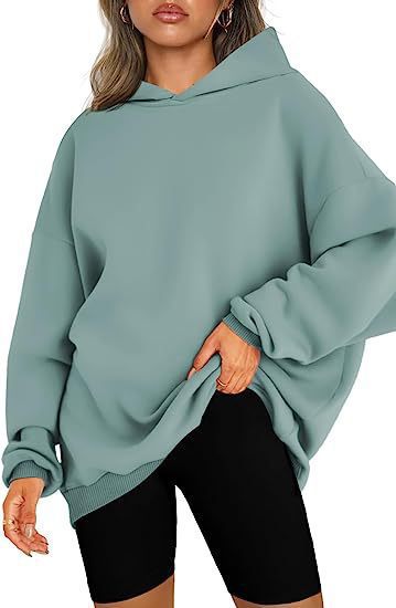 Effortless Fleece Oversized Hoodie for Women with Hooded Long Sleeve Drop Shoulder Casual Style