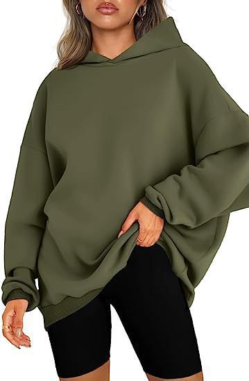 Effortless Fleece Oversized Hoodie for Women with Hooded Long Sleeve Drop Shoulder Casual Style