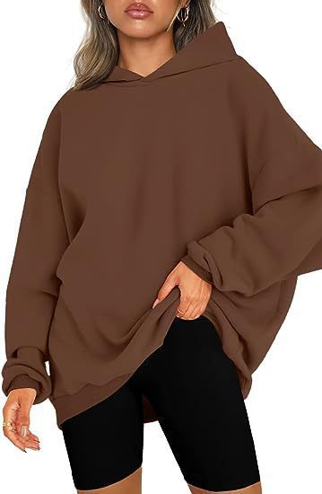Effortless Fleece Oversized Hoodie for Women with Hooded Long Sleeve Drop Shoulder Casual Style