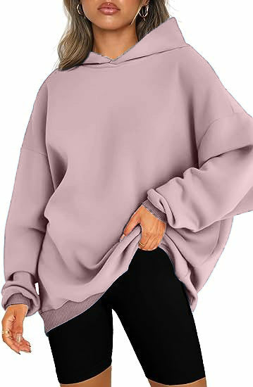 Effortless Fleece Oversized Hoodie for Women with Hooded Long Sleeve Drop Shoulder Casual Style