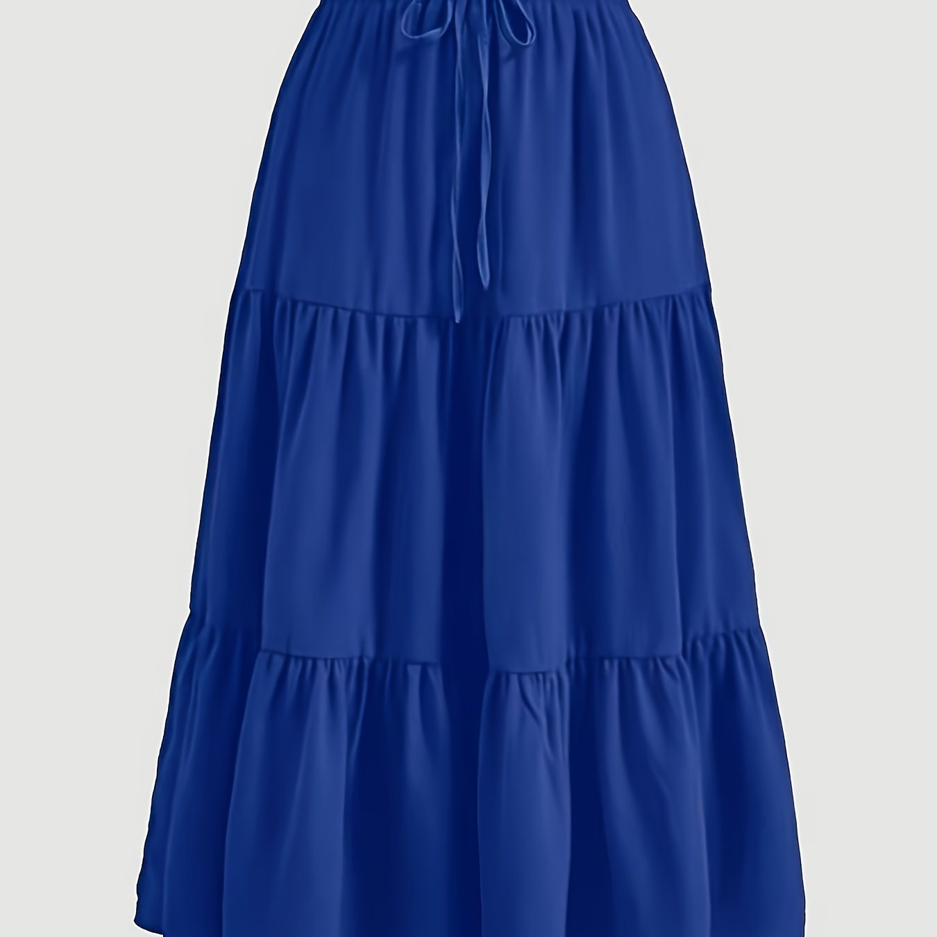 Effortless Tiered Maxi Skirt for Women with Paperbag Waist Drawstring Tie Flowing Style