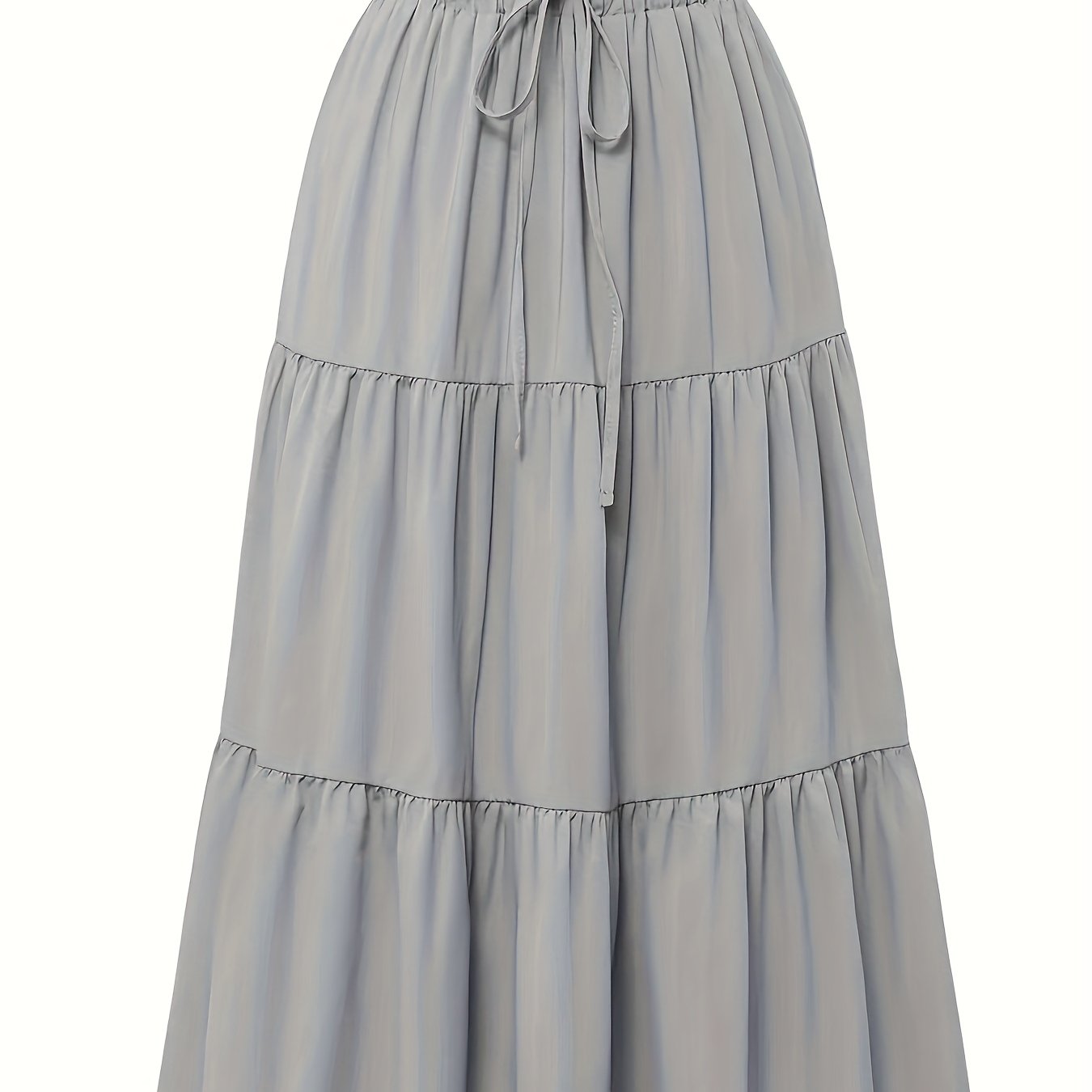 Effortless Tiered Maxi Skirt for Women with Paperbag Waist Drawstring Tie Flowing Style