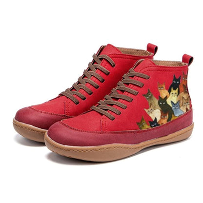 Comfortable Abstract Sneakers for Women with Closed Toe Lace Up Casual Style