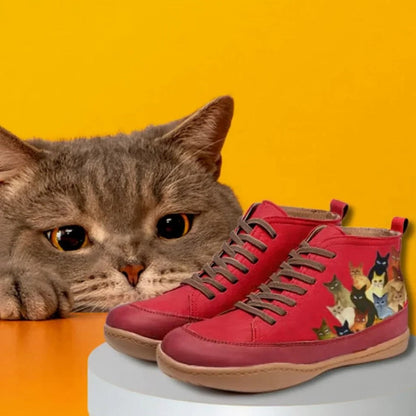 Comfortable Abstract Sneakers for Women with Closed Toe Lace Up Casual Style