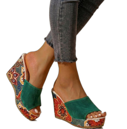 Comfortable Abstract Wedge Sandals for Women with Platform Open Toe Casual Style