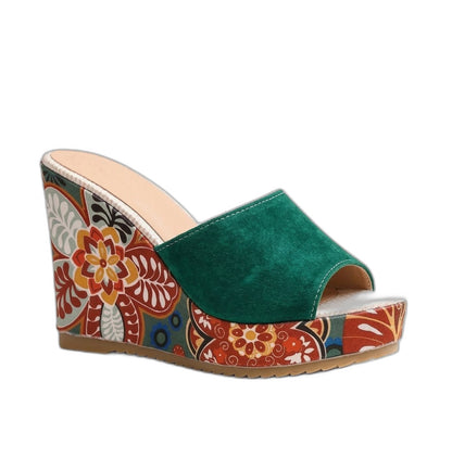 Comfortable Abstract Wedge Sandals for Women with Platform Open Toe Casual Style