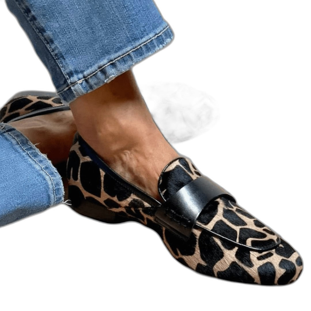 Comfortable Animal Print Loafers for Women with Closed Toe Casual Style