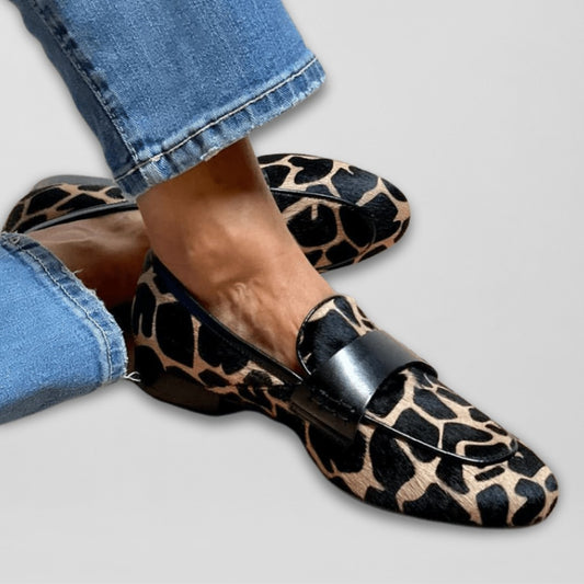 Comfortable Animal Print Loafers for Women with Closed Toe Casual Style
