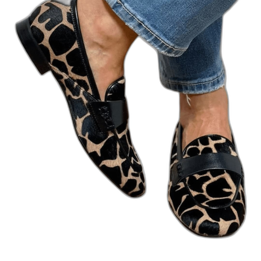 Comfortable Animal Print Loafers for Women with Closed Toe Casual Style