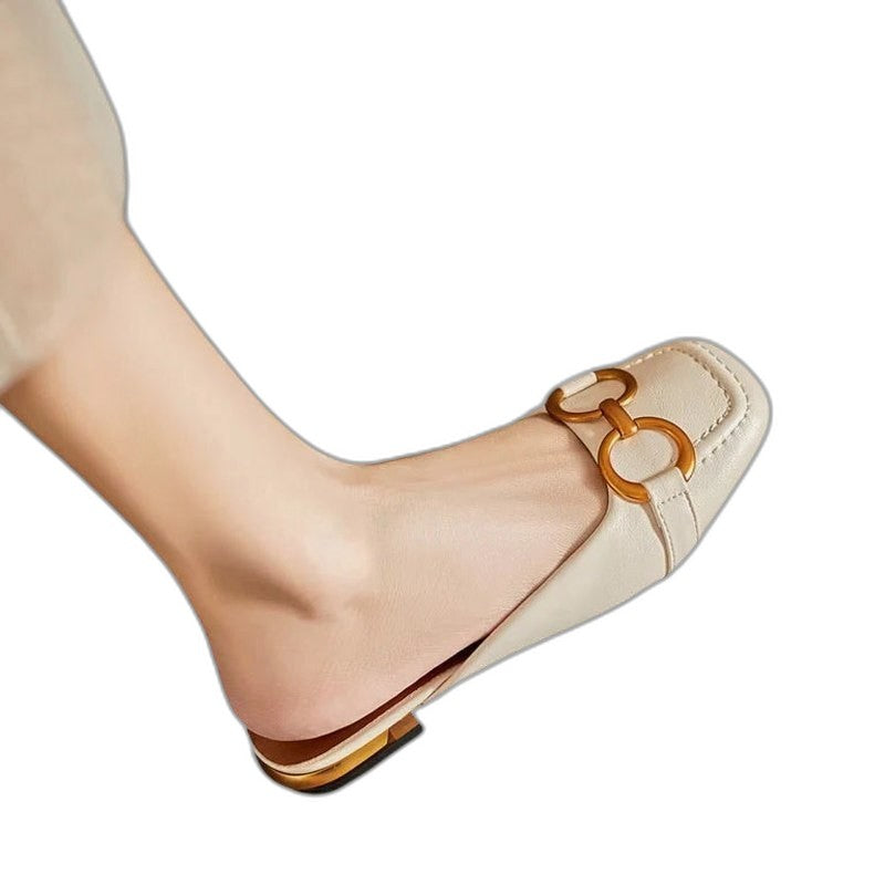 Comfortable Ballet Flats for Women with Closed Toe Buckle Casual Style