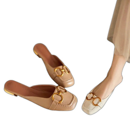 Comfortable Ballet Flats for Women with Closed Toe Buckle Casual Style