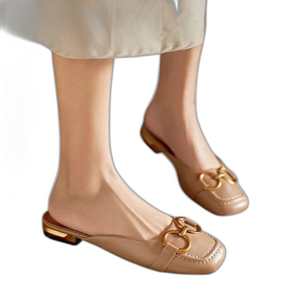 Comfortable Ballet Flats for Women with Closed Toe Buckle Casual Style
